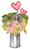 Vase Fleurs et Coeurs Piste de Danse